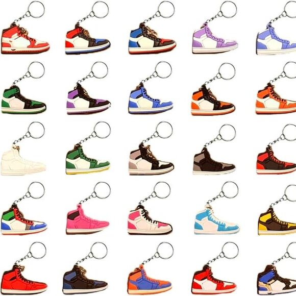 Sneakers Keychains Logo Shoe Bag Charms - Set of 10 - Picture 3 of 14